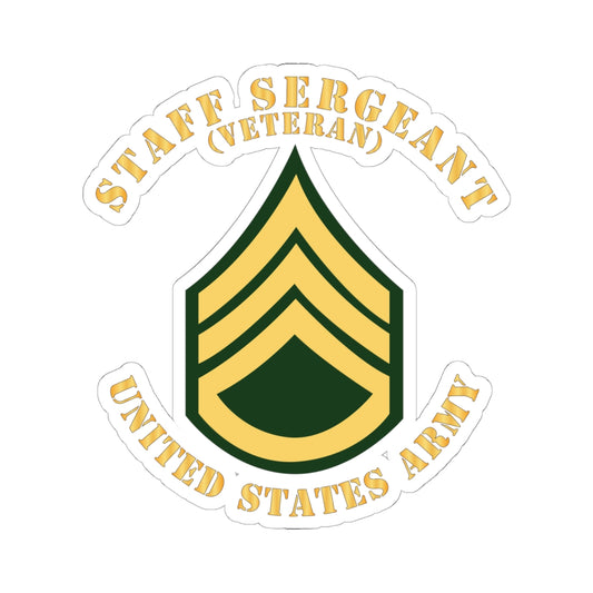 Kiss-Cut Stickers - Army - Staff Sergeant - SSG - Veteran - Flat X 300