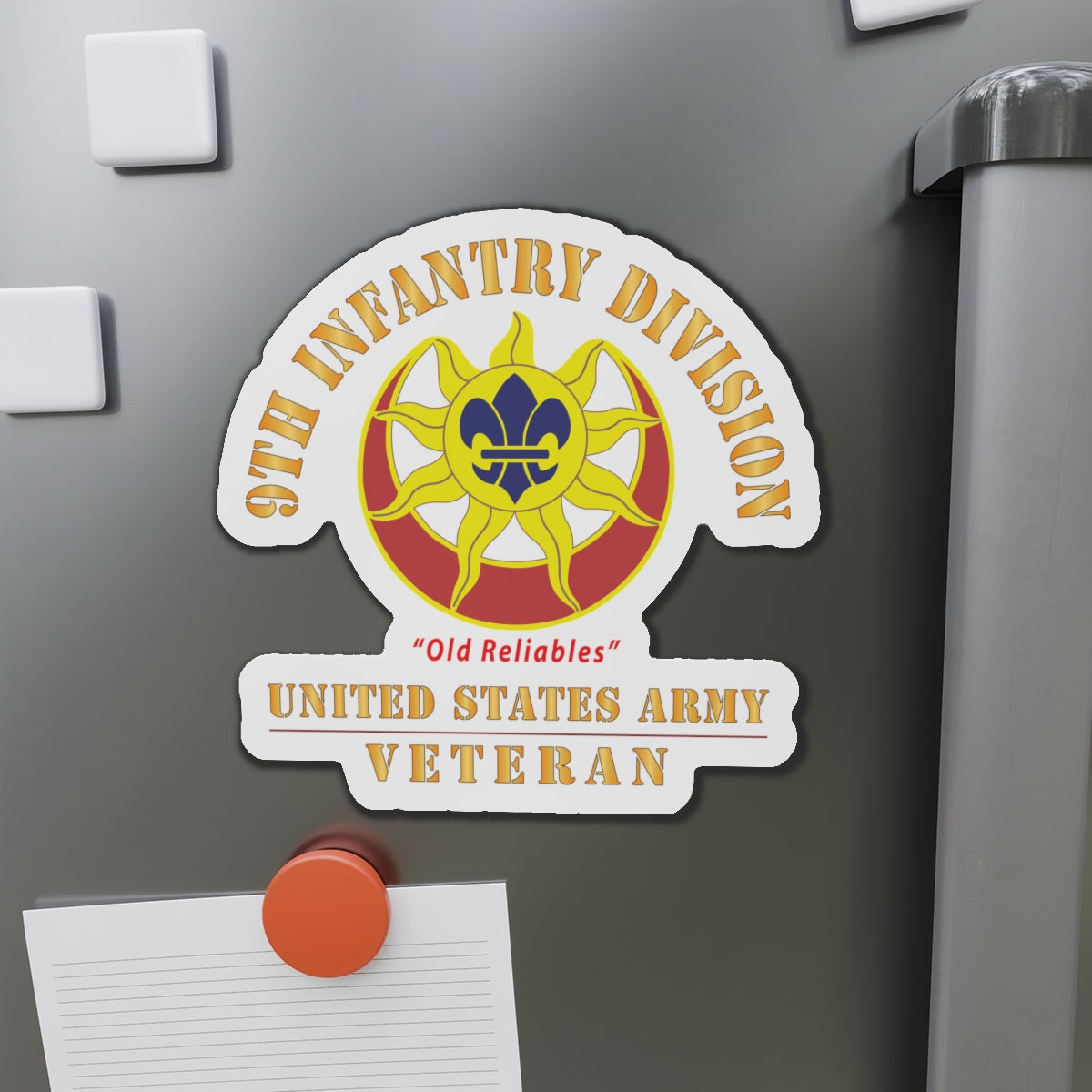 Die-Cut Magnets - Army - DUI - 9th Infantry Division - Old Reliables - US Army Veteran X 300