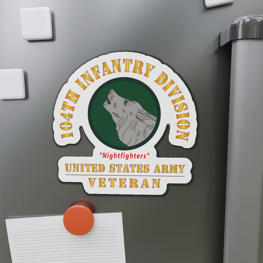 Die-Cut Magnets - Army - SSI - 104th Infantry Division - Nightfighters - US Army Veteran X 300
