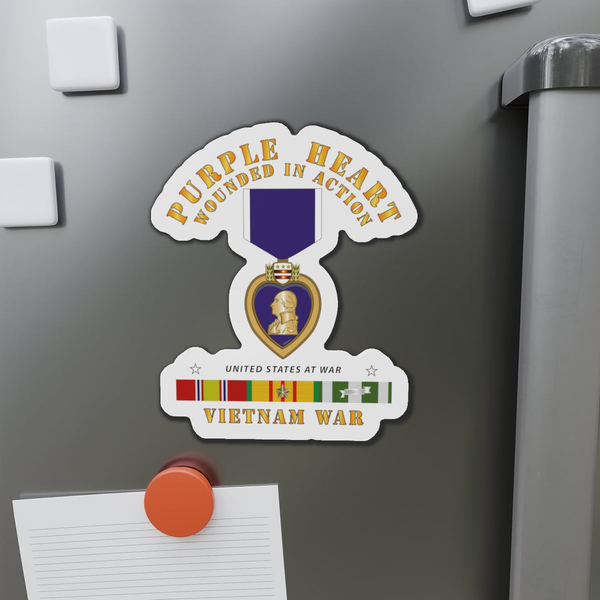 Die-Cut Magnets - Purple Heart - WIA w VN SVC