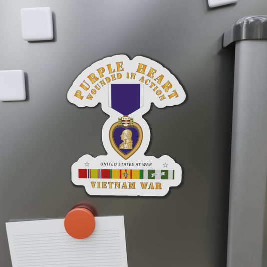 Die-Cut Magnets - Purple Heart - WIA w VN SVC