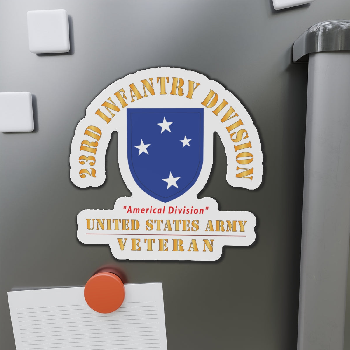 Die-Cut Magnets - Army - SSI - 23rd Infantry Division  - Americal Division - US Army Veteran X 300
