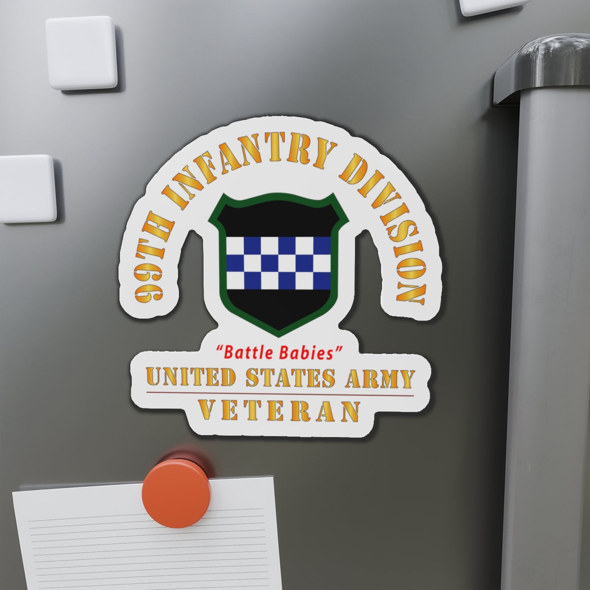 Die-Cut Magnets - Army - SSI - 99th Infantry Division - Battle Babies - US Army Veteran X 300