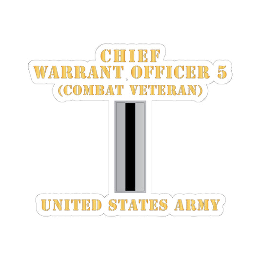 Kiss-Cut Stickers - Army - Chief Warrant Officer 5 - CW05 - Combat Veteran - Flat - X 300