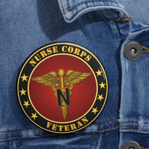 Custom Pin Buttons - Nurse Corps Veteran