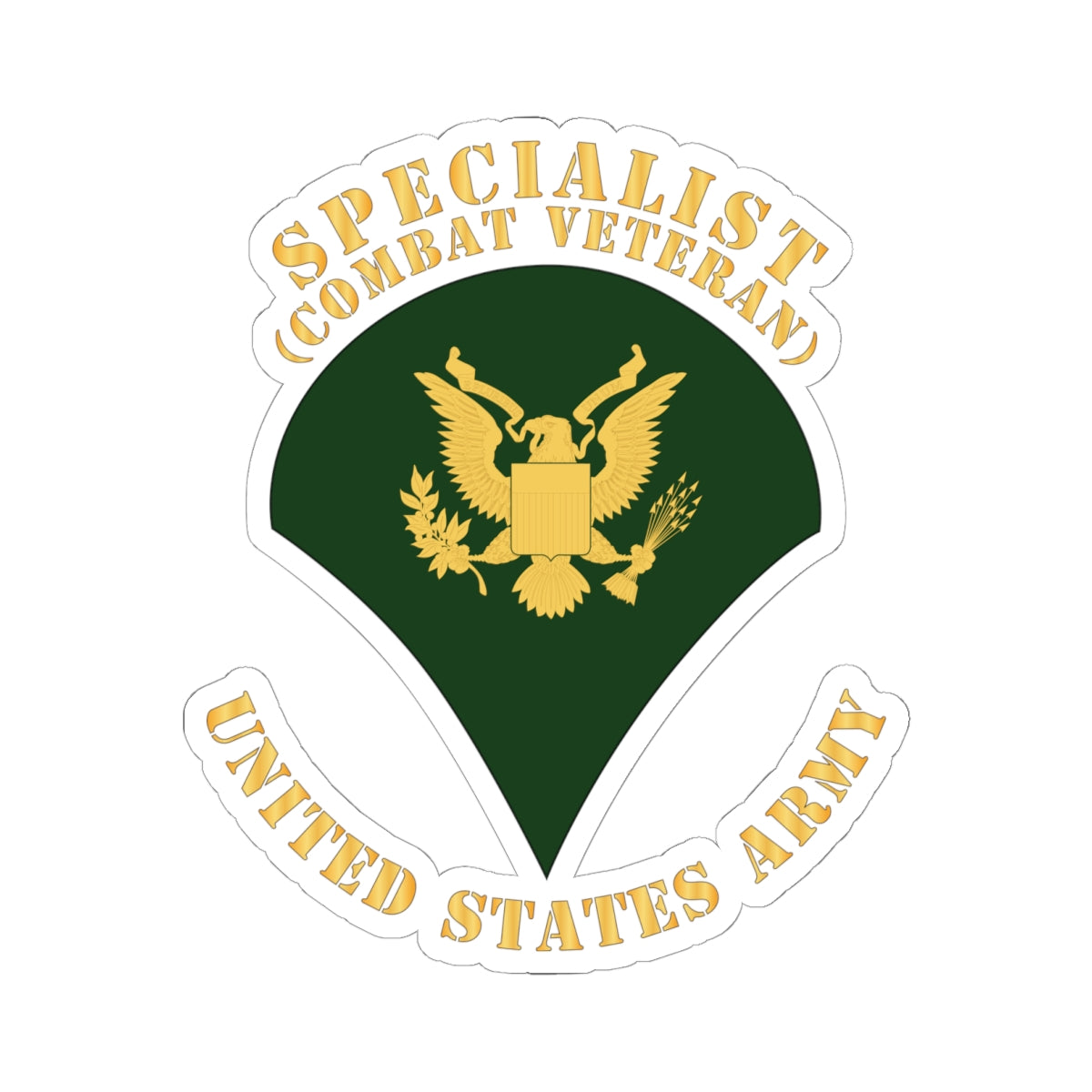 Kiss-Cut Stickers - Army - Specialist - SP4 - Combat Veteran - Flat X 300