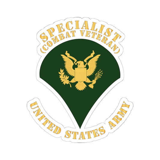 Kiss-Cut Stickers - Army - Specialist - SP4 - Combat Veteran - Flat X 300