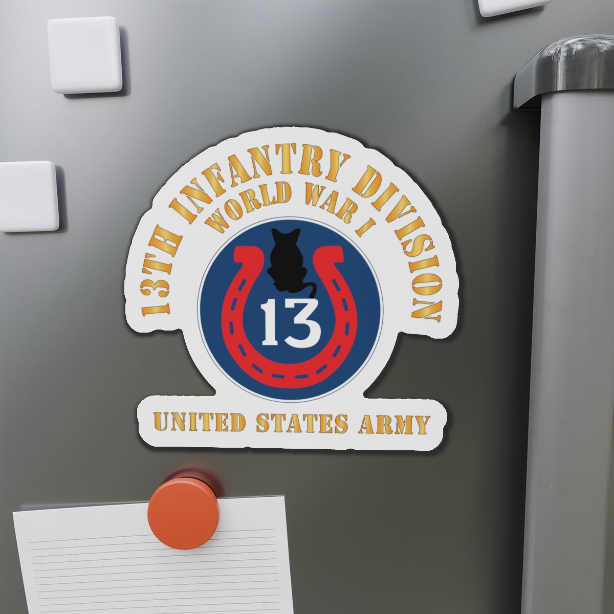 Die-Cut Magnets - Army - SSI - 13th Infantry Division  - WWI - US Army X 300