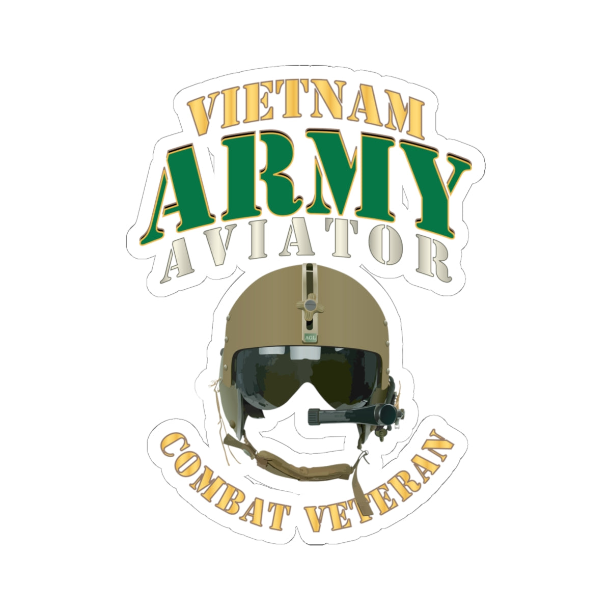 Kiss-Cut Stickers Army - Army - ARMY -  Aviator - Vietnam - Combat Vet X 300