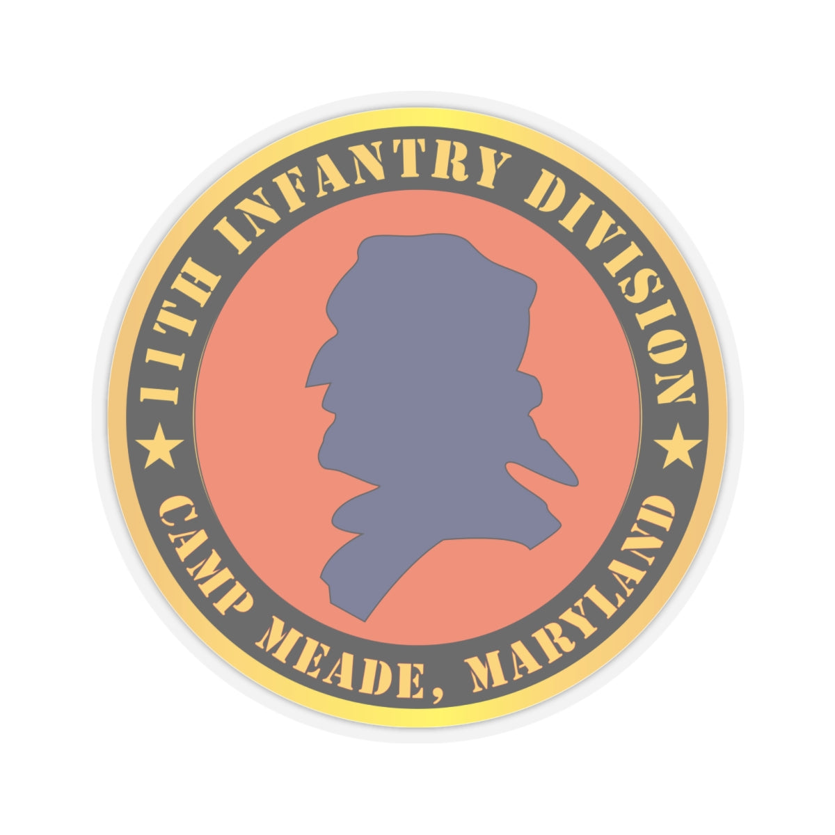 Kiss - Cut Stickers - Army - 11th Infantry Division - Camp Meade, Maryland X 300