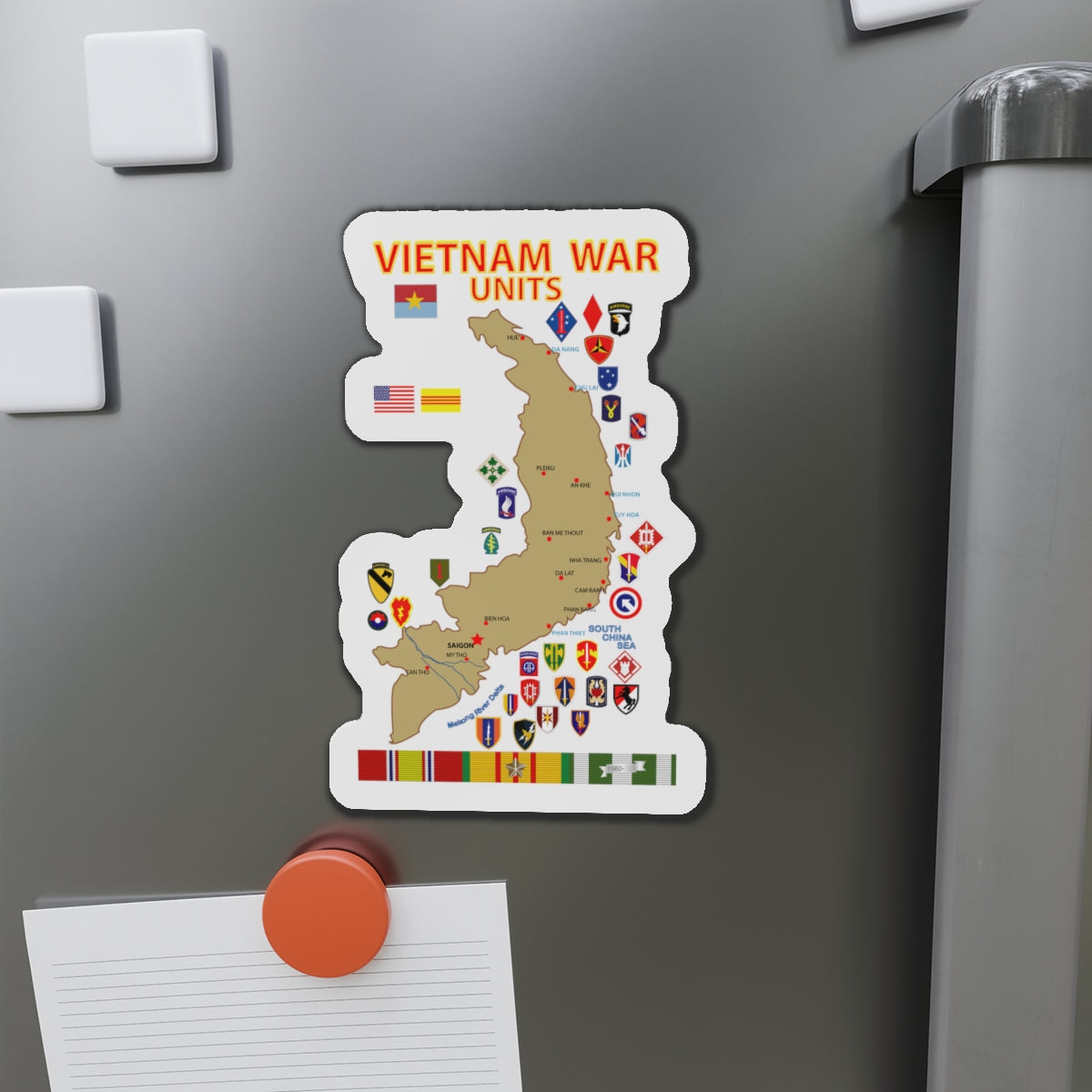 Die-Cut Magnets - Map - Vietnam Units - 3 wo DS