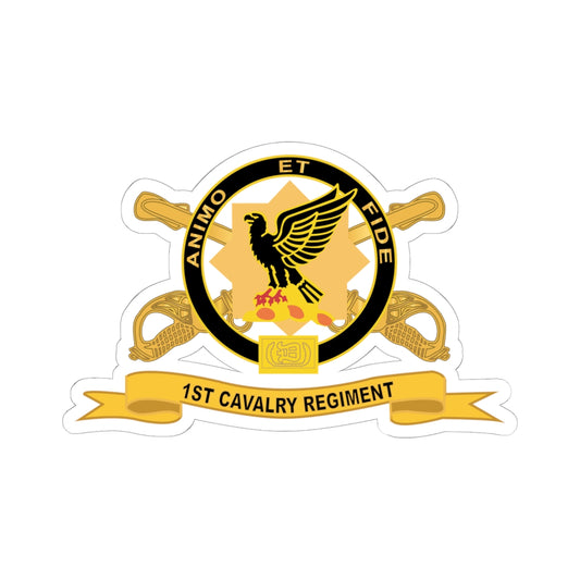 Kiss-Cut Stickers - Army - 1st Cavalry Regiment w Br - Ribbon X 300