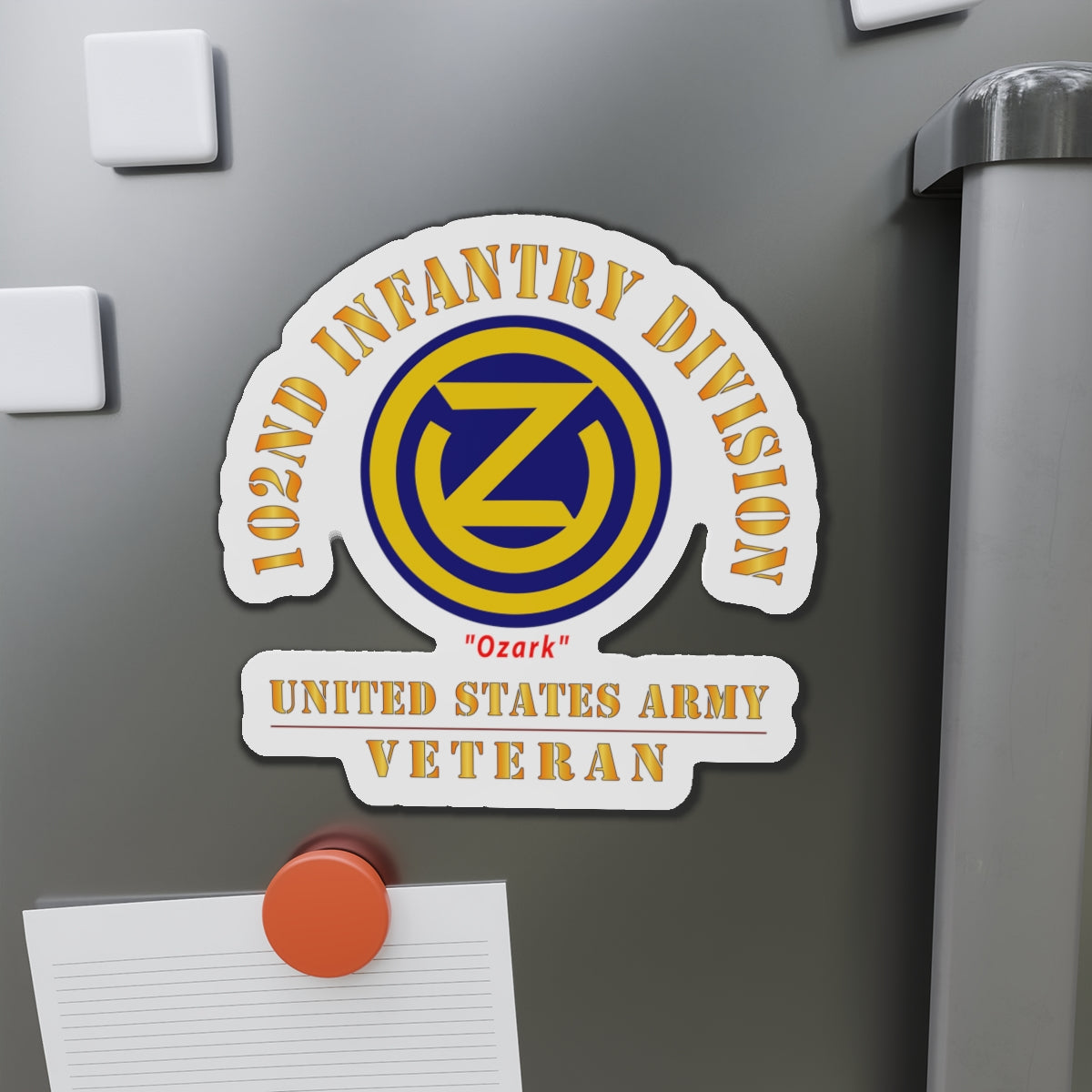 Die-Cut Magnets - Army - SSI - 102nd Infantry Division - Ozark - US Army Veteran X 300