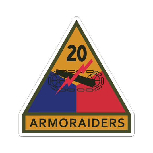Kiss-Cut Stickers - SSI - 20th Armored Division w Name Tape X 300