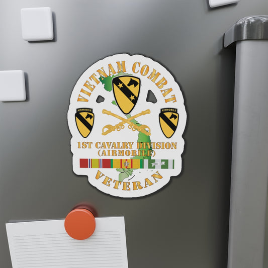 Die-Cut Magnets -SSI - Army - Vietnam Combat Veteran w 1st Cav DUI X 300