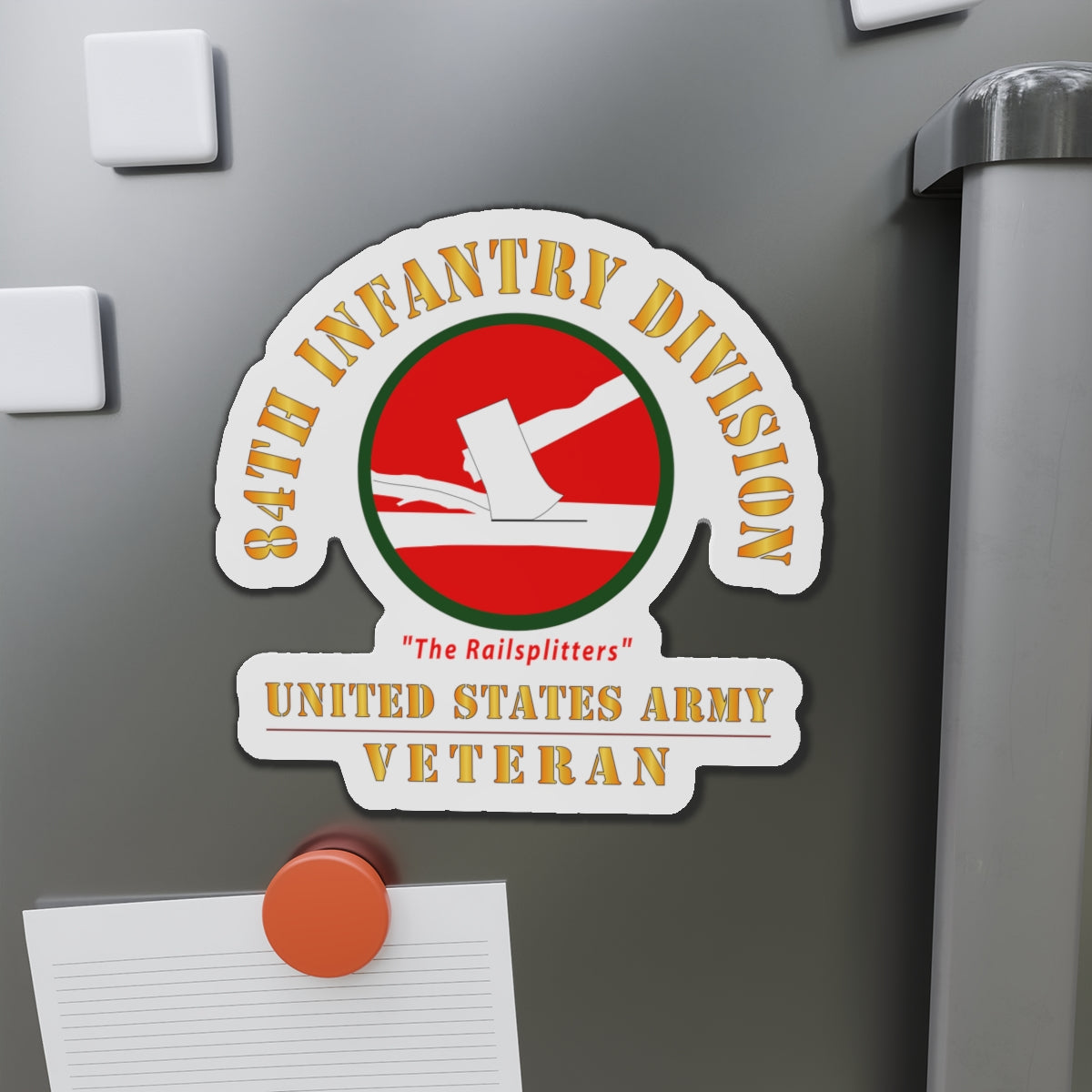 Die-Cut Magnets - Army - SSI - 84th Infantry Division - The Railsplitters - US Army Veteran X 300