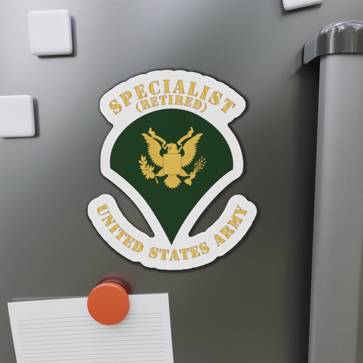 Die-Cut Magnets -SSI -Army - Specialist - SP4 - Retired - Flat X 300