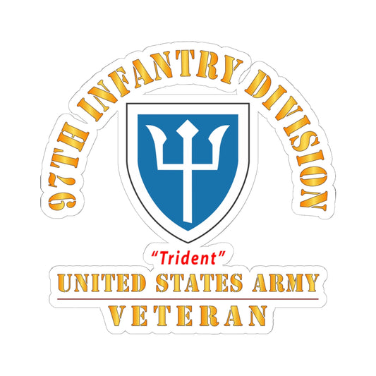 Kiss-Cut Stickers - Army - SSI - 97th Infantry Division - Trident - US Army Veteran X 300
