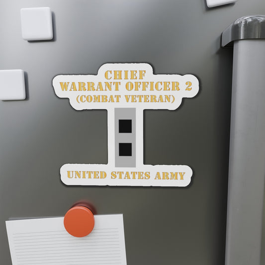 Die-Cut Magnets -SSI -Army - Chief Warrant Officer 2 - CW02 - Flat - Combat Veteran X 300