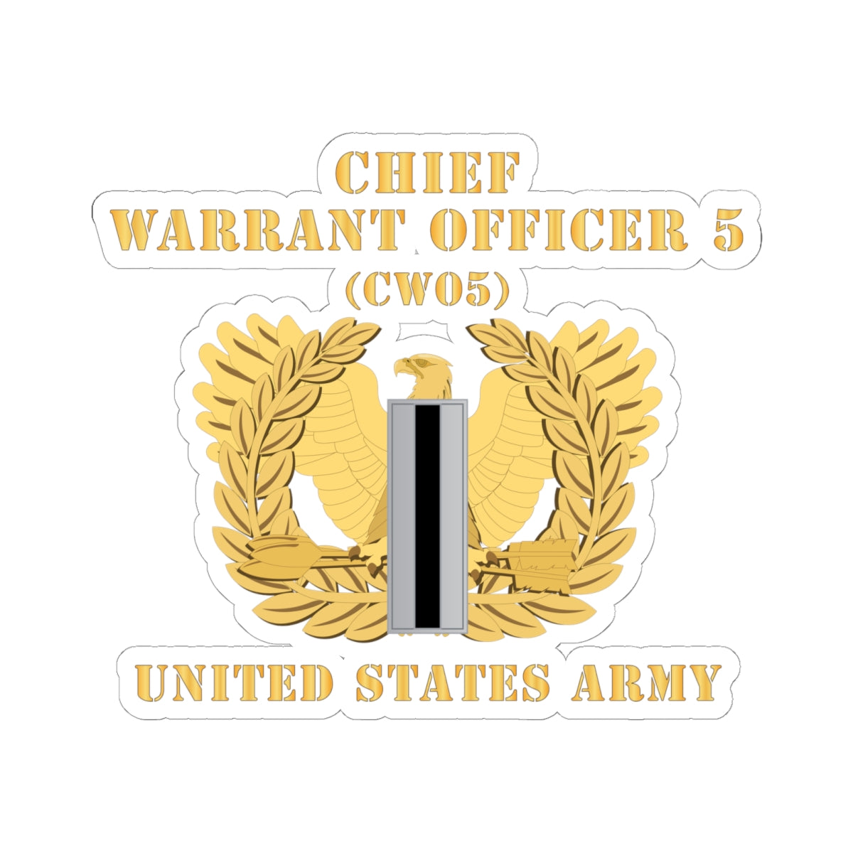 Kiss-Cut Stickers - Army - Chief Warrant Officer - CW05 - Flat - Eagle and Bar X 300