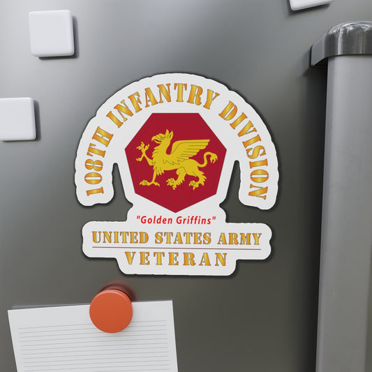 Die-Cut Magnets - Army - SSI - 108th Infantry Division (1952-Present) - Golden Griffins - US Army Veteran X 300