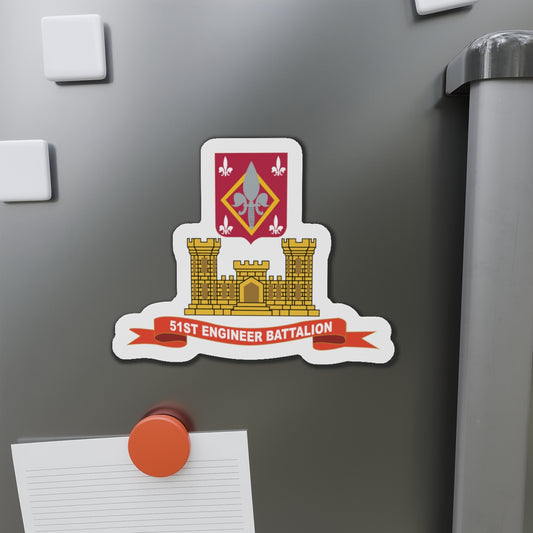 Die-Cut Magnets - Army - 51st Engineer Battalion w Br - Ribbon X 300