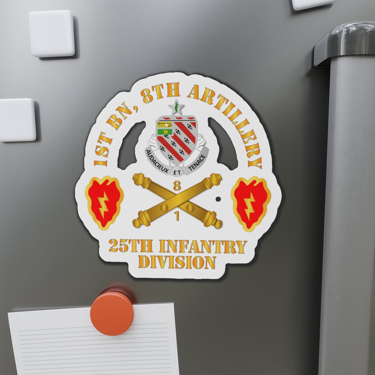 Die-Cut Magnets - Army - 1st Bn 8th Artillery w 25th ID SSI