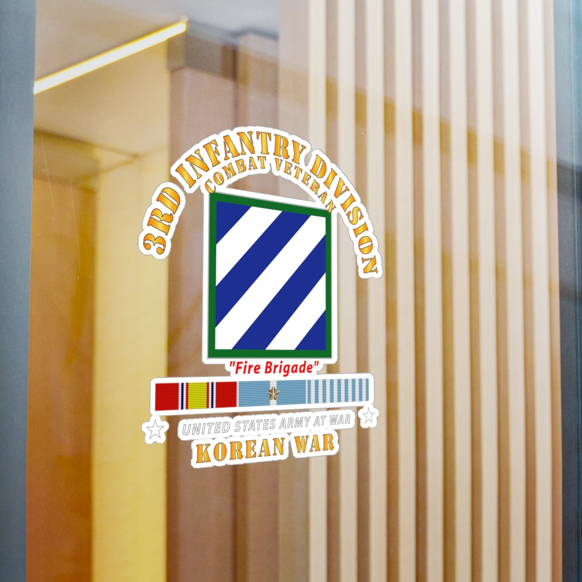 Kiss-Cut Vinyl Decals - Army - 3rd ID - Korean War w KOREA War SVC