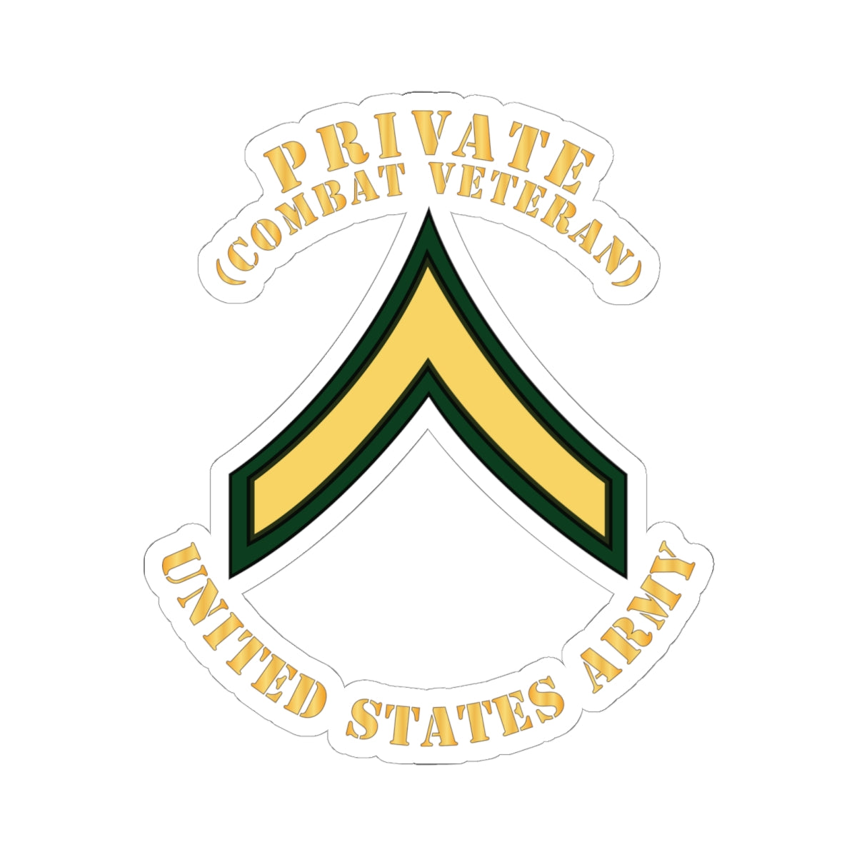 Kiss-Cut Stickers - Army - Private - PV2 - Combat Veteran - Flat X 300
