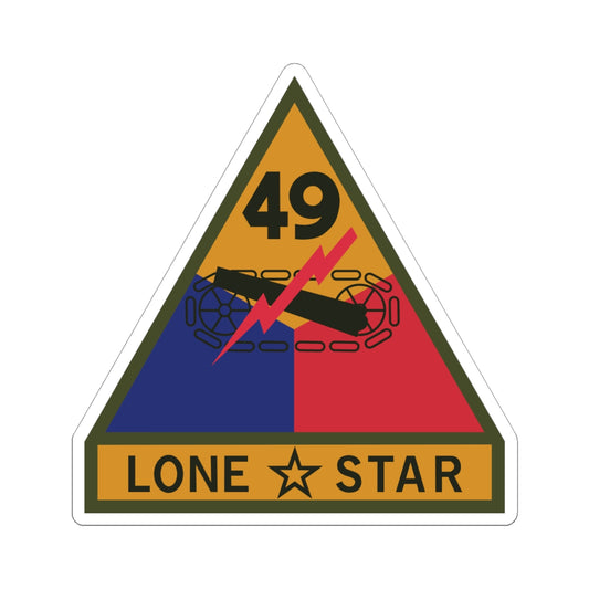 Kiss-Cut Stickers - SSI - 49th Armored Division w Name Tape X 300
