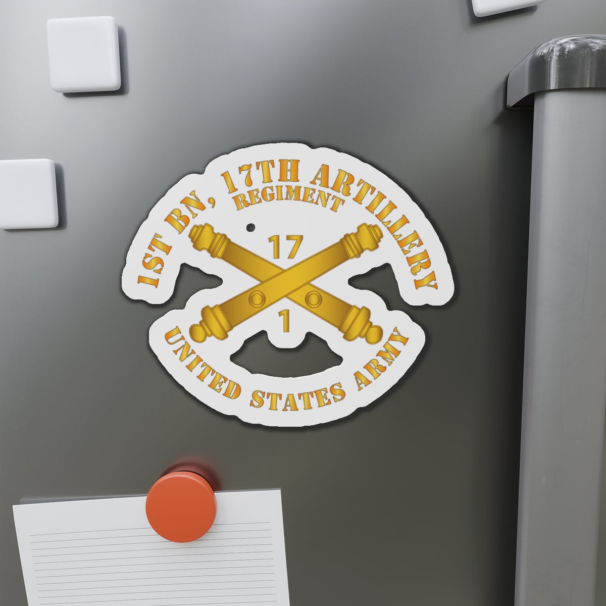 Die-Cut Magnets - Army - 1st Bn 17th Field Artillery Regt - w Arty Branch