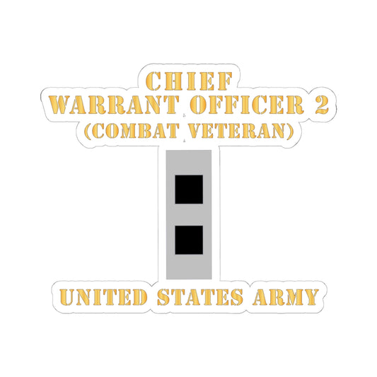 Kiss-Cut Stickers - Army - Chief Warrant Officer 2 - CW02 - Flat - Combat Veteran X 300