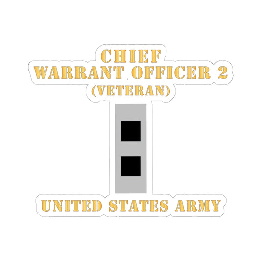 Kiss-Cut Stickers - Army - Chief Warrant Officer 2 - CW02 - Flat - Veteran X 300