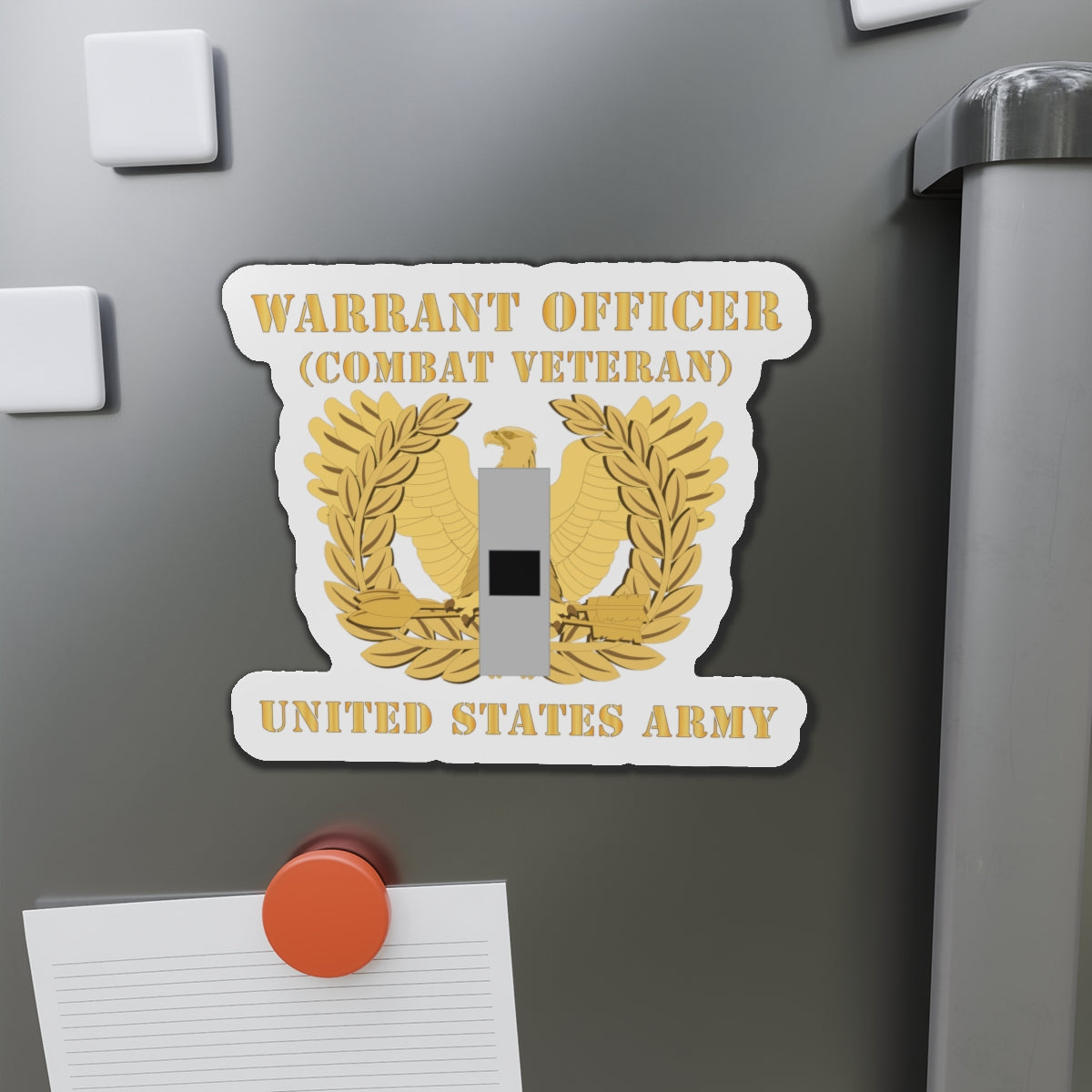 Die-Cut Magnets -SSI -Army - Warrant Officer - W01 - Combat Veteran - Flat - Eagle and Bar X 300