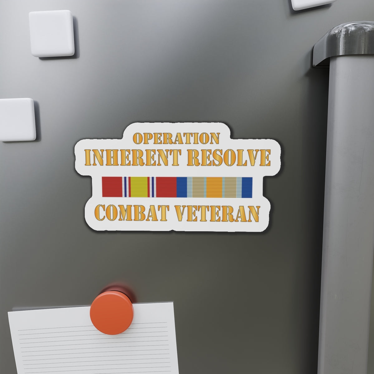 Die-Cut Magnets - Army -  Opn Inherent Resolve (OIR) SVC Bar  - Combat Veteran X 300