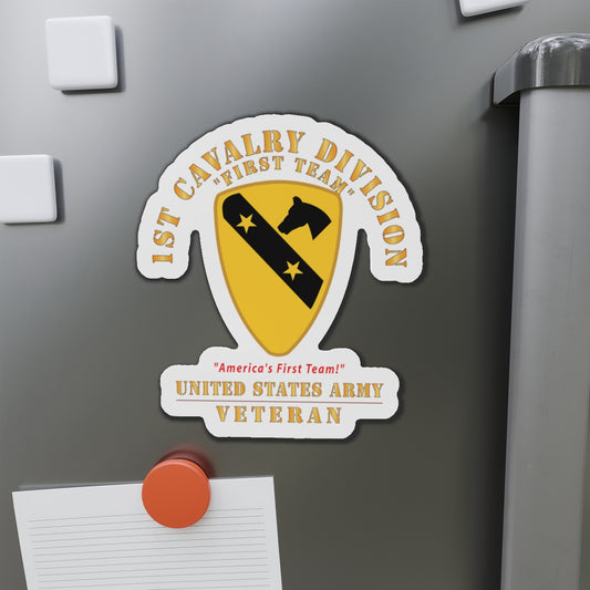 Die-Cut Magnets - Army - 1st Cavalry Division - DUI - America's First Team - US Army - Veteran X 300
