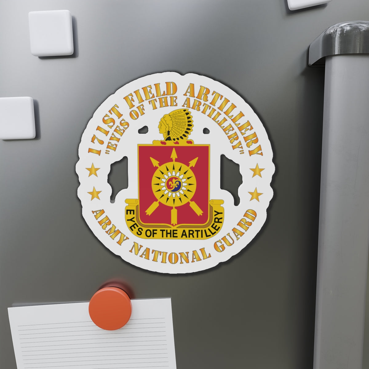 Die-Cut Magnets - Army - 171st Field Artillery - Eyes of the Artillery - ARNG - DUI  w FA Sep  X 300