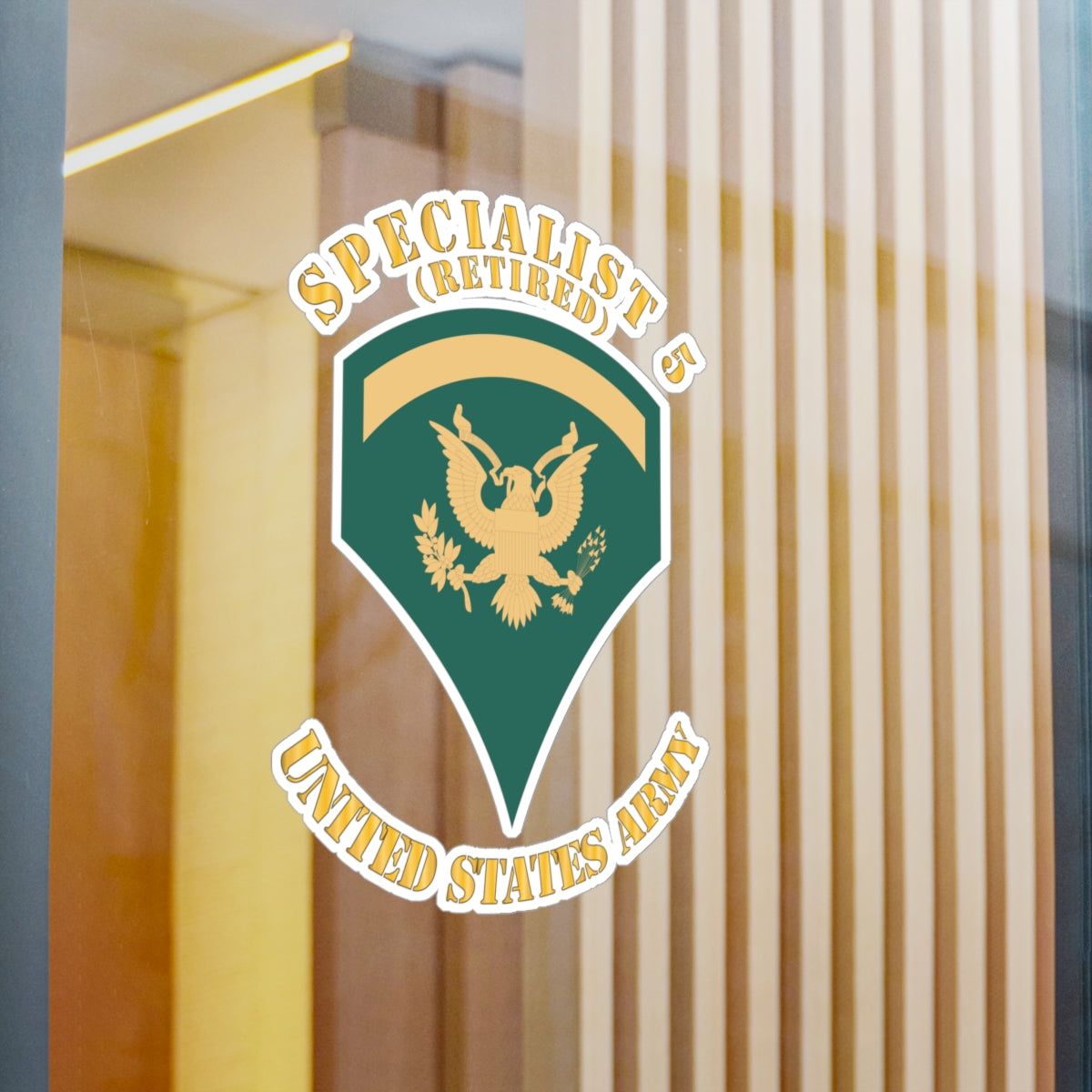 Kiss-Cut Vinyl Decals - Army - Enlisted - SPEC 5 - Specialist 5  - Std - Retired X 300