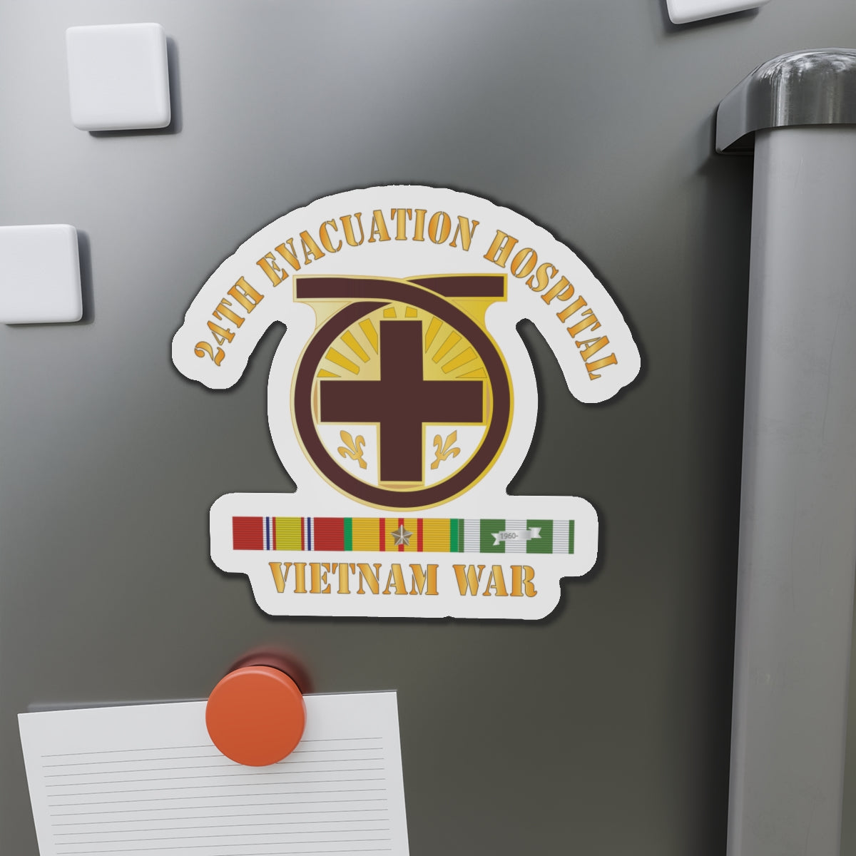 Die-Cut Magnets - 24th Evacuation Hospital - Vietnam War w  V N SVC X 300