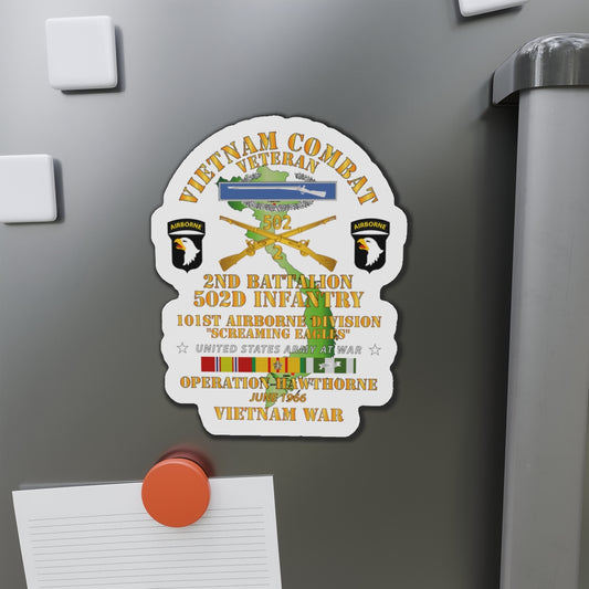 Die-Cut Magnets - 2nd Bn 502nd Infantry - 101st ABN - Operation Hawthorne w VN SVC