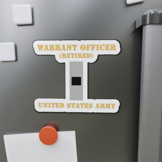 Die-Cut Magnets -SSI -  Army - Warrant Officer - W01 - Retired - Flat X 300