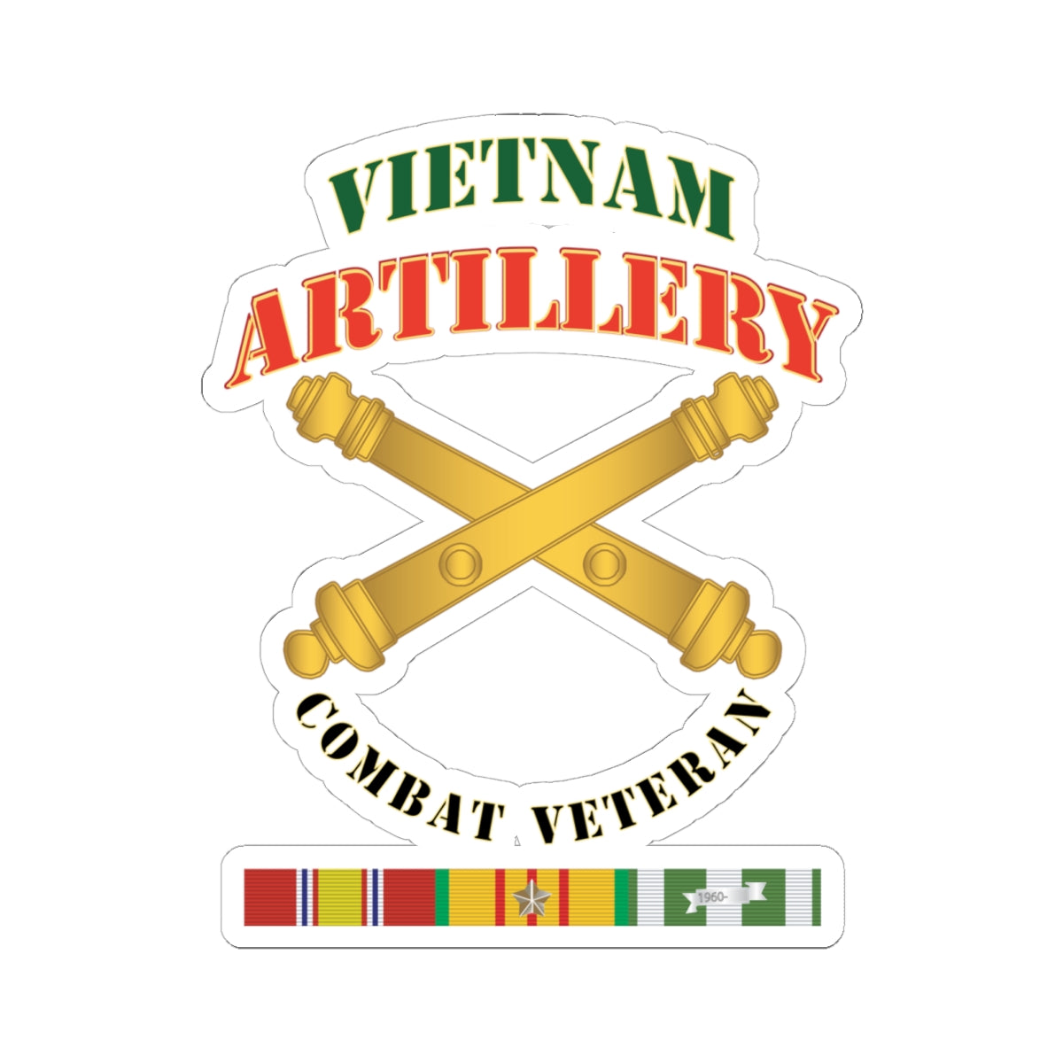 Kiss-Cut Stickers - Army - Artillery - Vietnam - Combat Vet