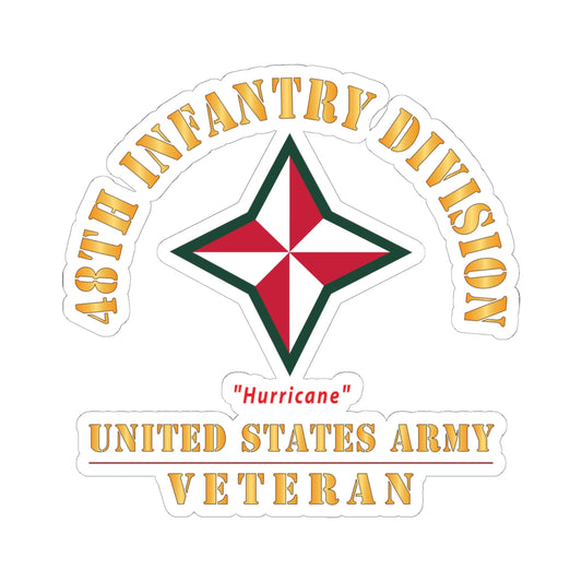 Kiss-Cut Stickers - Army - SSI - 48th Infantry Division - Hurricane - US Army Veteran X 300