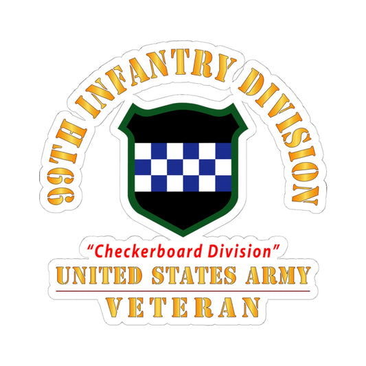 Kiss-Cut Stickers - Army - SSI - 99th Infantry Division - Checkerboard Division - US Army Veteran X 300