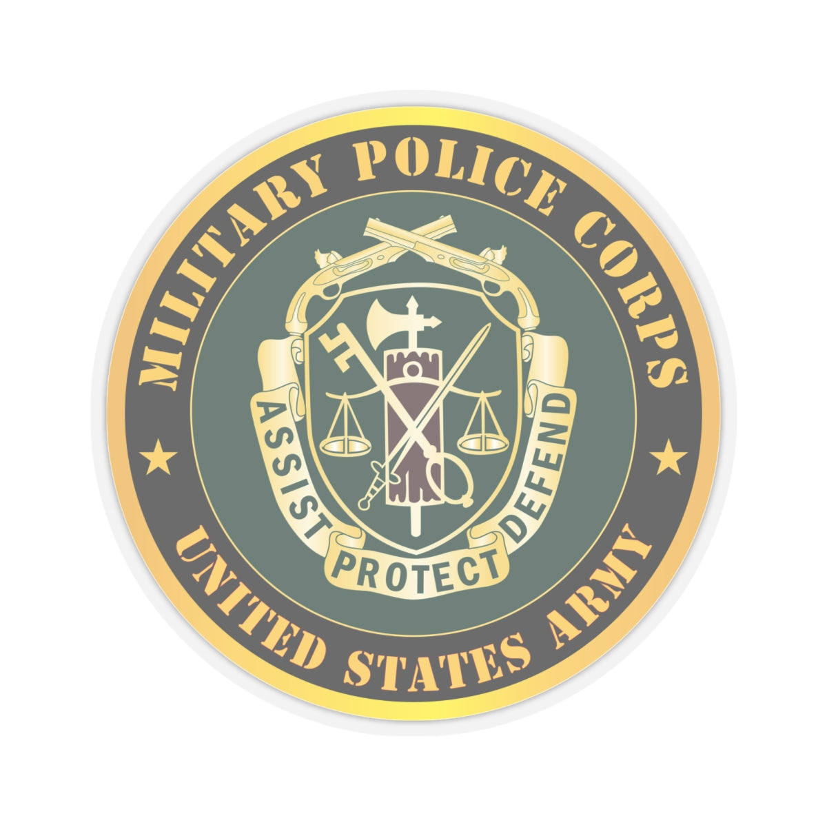 Kiss - Cut Stickers - Army - Military Police Corps Regimental Crest - United States Army X 300