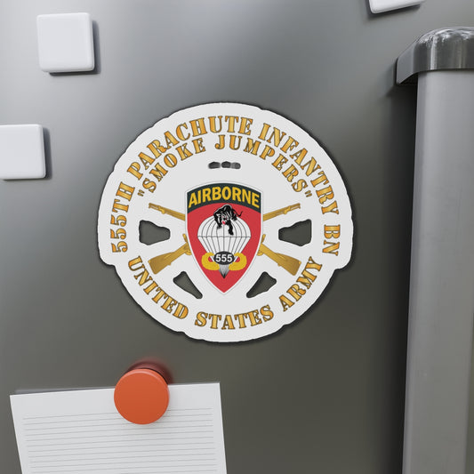 Die-Cut Magnets - 555th Infantry Parachute Bn SSI - Smoke Jumpers w Br X 300