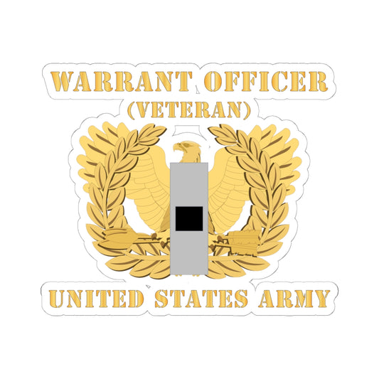 Kiss-Cut Stickers - Army - Warrant Officer - W01 - Veteran - Flat - Eagle and Bar X 300