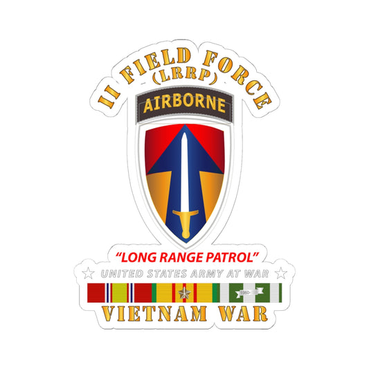 Kiss-Cut Stickers - Army - II Field Force - Airborne Tab - LRP - Vietnam w VN SVC