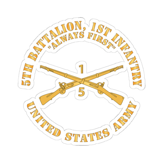 Kiss-Cut Stickers -  Army - 5th Battalion, 1st Infantry Regiment Branch - Always First - US Army X 300