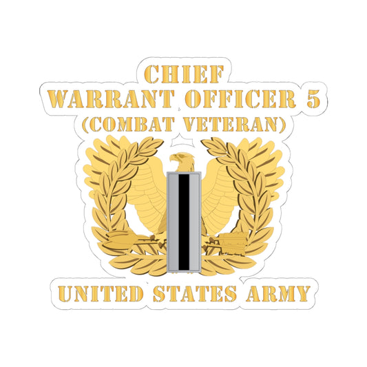 Kiss-Cut Stickers - Army - Chief Warrant Officer - CW05 - Combat Veteran - Flat - Eagle and Bar X 300